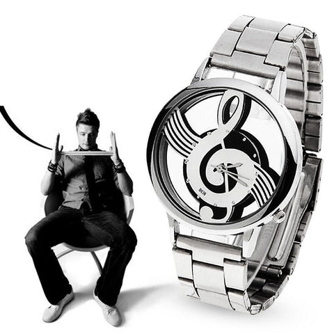 Casual Music Notes Stainless Steel Watches