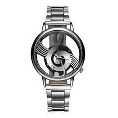 Casual Music Notes Stainless Steel Watches