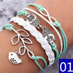 New fashion infinite double leather bracelet