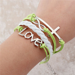 New fashion infinite double leather bracelet