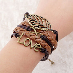 New fashion infinite double leather bracelet