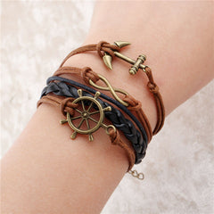 New fashion infinite double leather bracelet