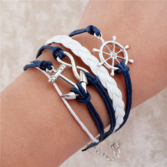 New fashion infinite double leather bracelet