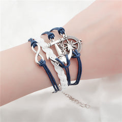 New fashion infinite double leather bracelet
