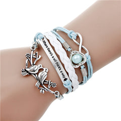 New fashion infinite double leather bracelet