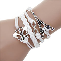 New fashion infinite double leather bracelet
