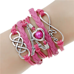 New fashion infinite double leather bracelet