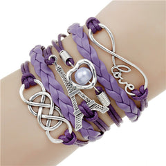 New fashion infinite double leather bracelet