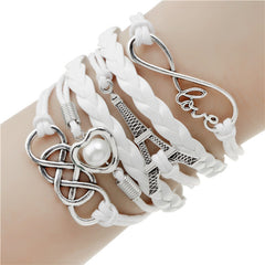 New fashion infinite double leather bracelet
