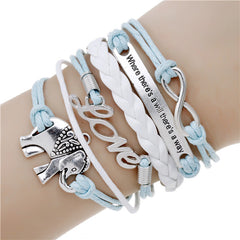 New fashion infinite double leather bracelet