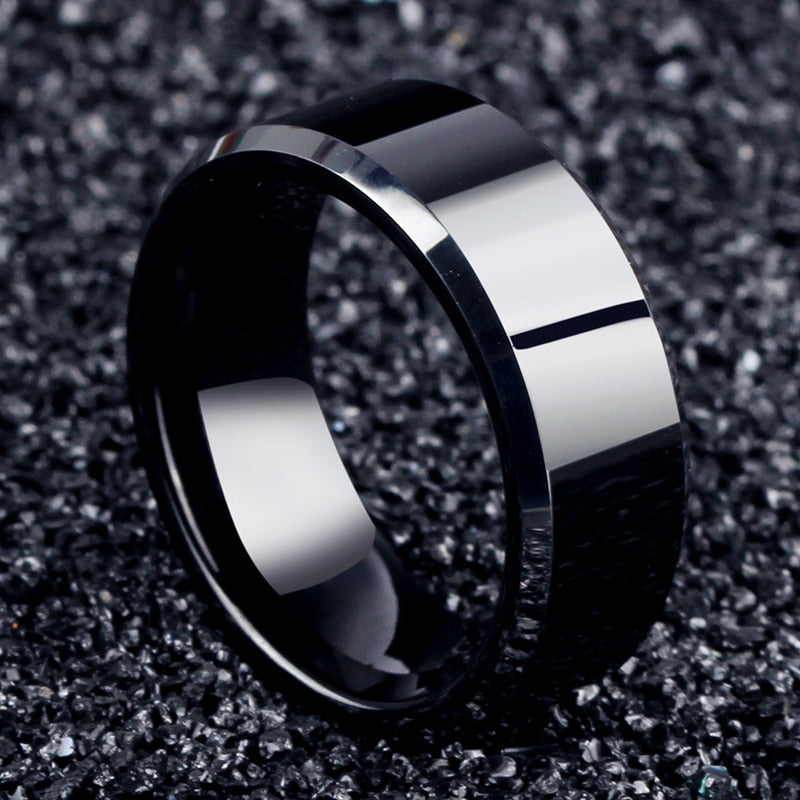Stainless Steel Black Ring