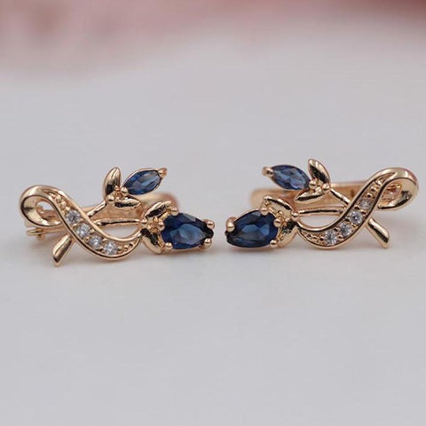 Luxury Trendy Crystal Drop Rose Gold Colour Earrings