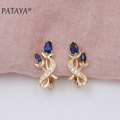 Luxury Trendy Crystal Drop Rose Gold Colour Earrings