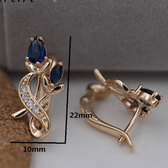 Luxury Trendy Crystal Drop Rose Gold Colour Earrings