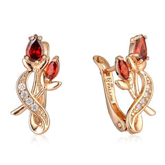 Luxury Trendy Crystal Drop Rose Gold Colour Earrings