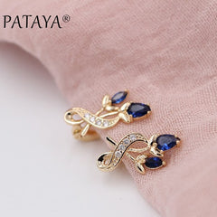 Luxury Trendy Crystal Drop Rose Gold Colour Earrings