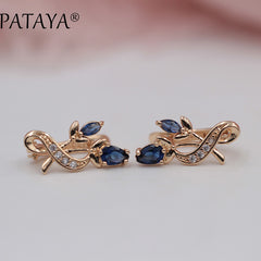 Luxury Trendy Crystal Drop Rose Gold Colour Earrings