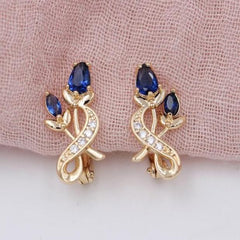 Luxury Trendy Crystal Drop Rose Gold Colour Earrings