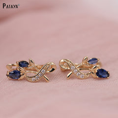 Luxury Trendy Crystal Drop Rose Gold Colour Earrings