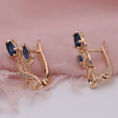 Luxury Trendy Crystal Drop Rose Gold Colour Earrings