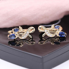 Luxury Trendy Crystal Drop Rose Gold Colour Earrings