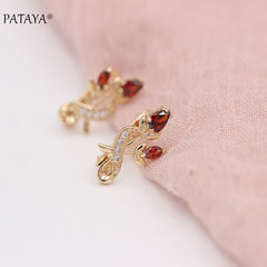 Luxury Trendy Crystal Drop Rose Gold Colour Earrings