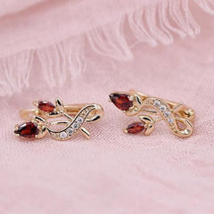 Luxury Trendy Crystal Drop Rose Gold Colour Earrings