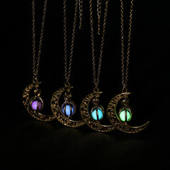 Shine Moon Stone Charm Necklace