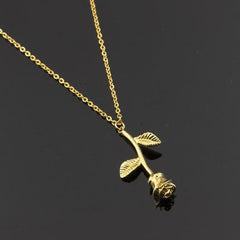 Gold Rose Flower Necklace