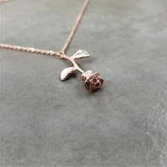 Gold Rose Flower Necklace