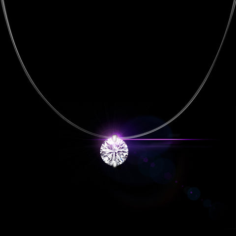 Transparent Silver Color Dazzling Zircon Necklace