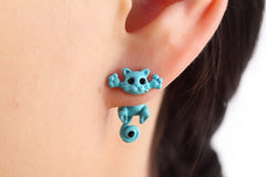 New Multiple Color Cute Cat Stud Earrings