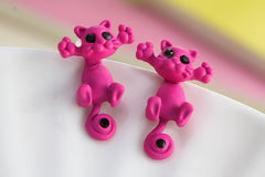 New Multiple Color Cute Cat Stud Earrings