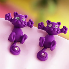 New Multiple Color Cute Cat Stud Earrings
