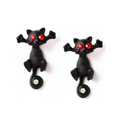 New Multiple Color Cute Cat Stud Earrings