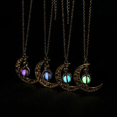 Shine Moon Stone Charm Necklace