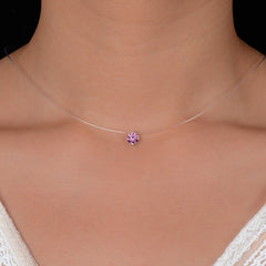 Transparent Silver Color Dazzling Zircon Necklace