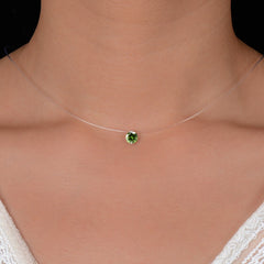Transparent Silver Color Dazzling Zircon Necklace