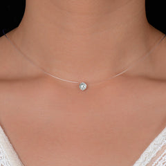 Transparent Silver Color Dazzling Zircon Necklace