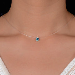 Transparent Silver Color Dazzling Zircon Necklace